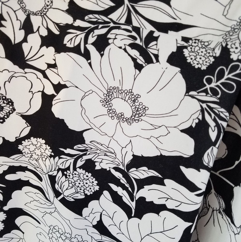 Black & White Floral Sleeper Dress